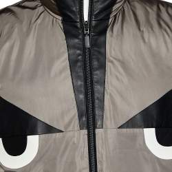 Fendi Grey & Red Synthetic Monster Face Detail Reversible Quilted Vest L