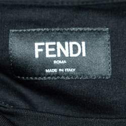 Fendi Black Cotton Studded Leather Bag Bugs Detail Crewneck T-Shirt M