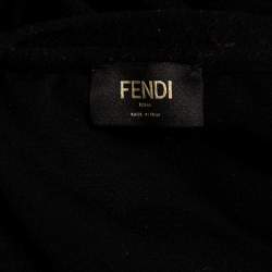 Pre Owned Fendi Black Monster Wool & Mohair Jacquard Sweater XL