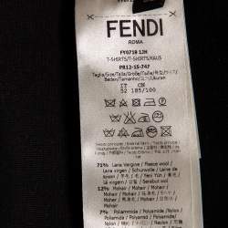 Pre Owned Fendi Black Monster Wool & Mohair Jacquard Sweater XL