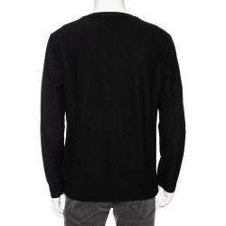 Pre Owned Fendi Black Monster Wool & Mohair Jacquard Sweater XL