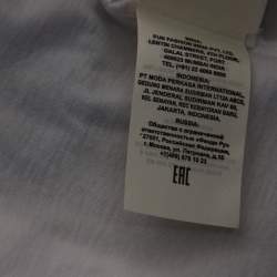 Pre Owned Fendi White Cotton Face Patch Appliqued Short Sleeve T-Shirt L