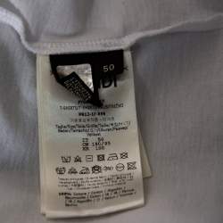 Pre Owned Fendi White Cotton Face Patch Appliqued Short Sleeve T-Shirt L