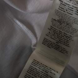 Pre Owned Fendi White Cotton Face Patch Appliqued Short Sleeve T-Shirt L