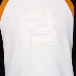 Pre Owned Fendi Colorblock FF Embroidered Cotton Long Sleeve Sweatshirt L