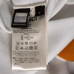 Pre Owned Fendi Colorblock FF Embroidered Cotton Long Sleeve Sweatshirt L