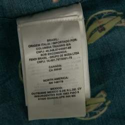 Fendi Blue Synthetic Banana Printed Button Front Bowling Shirt XL