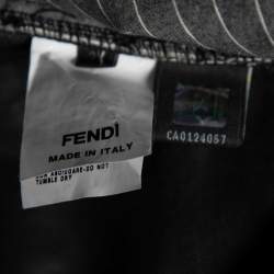 Pre Owned Fendi Black Leather Coated Denim Jeans XL