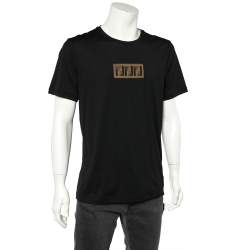 مملوكة مسبقًا Fendi Black Cotton Logo Patch Detail Roundneck T-Shirt XXL
