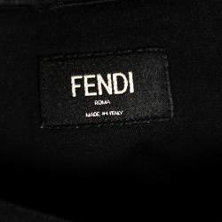 Pre Owned Fendi Black Cotton Embroidered Logo Detail Short Sleeve T-Shirt XL