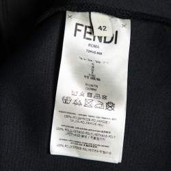 Pre Owned هودي فندي نيوبرين أسود مزين شعار الماركة عاكس مقاس كبير جداً جداً (اكس اكس لارج)