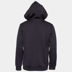 Pre Owned هودي فندي تريكو مضلع أسود بأبليك الشعار مقاس كبير - لارج