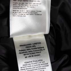 مملوكة مسبقًا بنطلون تزلج فندي قماش صناعي أسود مزين طباعة شعار الماركة أرجل عريضة مقاس متوسط (ميديوم)