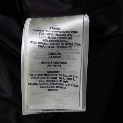 مملوكة مسبقًا بنطلون تزلج فندي قماش صناعي أسود مزين طباعة شعار الماركة أرجل عريضة مقاس متوسط (ميديوم)