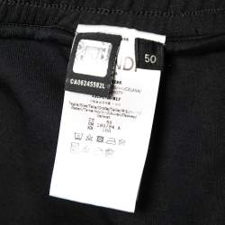 مملوكة مسبقًا بنطلون رياضي فندي تريكو مرن أسود مزين شريط بشعار الماركة مقاس كبير ( لارج )