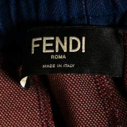 Fendi x Hey Reilly Blue Jersey Logo Tape Trimmed Trackpants L