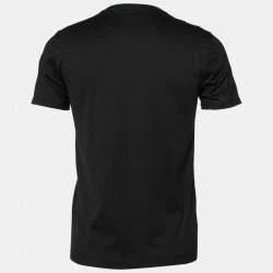 مملوكة مسبقًا Fendi Black Logo Printed Crew Neck Short Sleeve T-Shirt S
