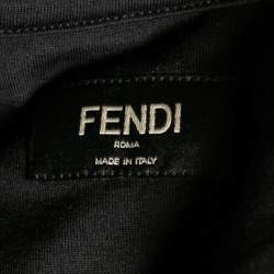 مملوكة مسبقًا Fendi Black Logo Printed Crew Neck Short Sleeve T-Shirt S