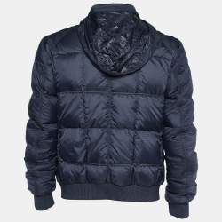 Fendi Navy Blue Synthetic Hooded Down Jacket XXL