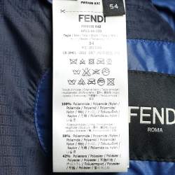 Fendi Navy Blue Synthetic Hooded Down Jacket XXL
