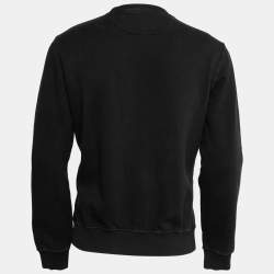 مملوكة مسبقًا Fendi Black Cotton Monster Eye Embroidered Crewneck Sweatshirt M
