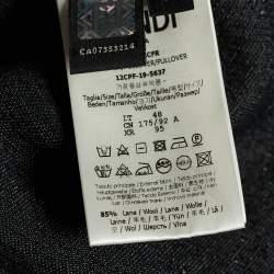 Fendi Black Wool Blend Zucca Degrade Crew Neck Jumper M