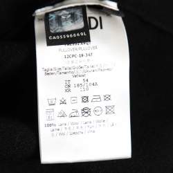 مملوكة مسبقًا Fendi Black Wool Zucca Trimmed Long Sleeve Zip Front Jacket XXL