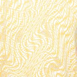 Fendi Yellow FF Vertigo Motif Pointelle Knit Short Sleeve Jumper XXL 
