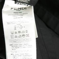 Pre Owned Fendi Black Cotton Zucca Monogram Trimmed Button Front Shirt S