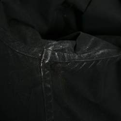 Pre Owned Fendi Black Cotton Zucca Monogram Trimmed Button Front Shirt S