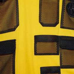 مملوكة مسبقًا Fendi Yellow Cotton Multi Mesh Pocket Detail Oversized T-Shirt M
