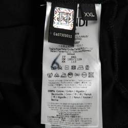 Pre Owned Fendi Black Cotton Monster Eye Embroidered Short Sleeve T-Shirt XXL