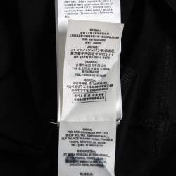 Pre Owned Fendi Black Cotton Monster Eye Embroidered Short Sleeve T-Shirt XXL
