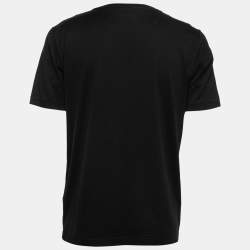 Pre Owned Fendi Black Cotton Monster Eye Embroidered Short Sleeve T-Shirt XXL