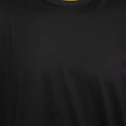 مملوكة مسبقًا Fendi Black Cotton Contrast Trim T-Shirt L