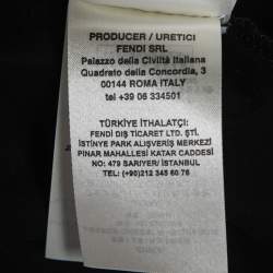 مملوكة مسبقًا Fendi Black Cotton Contrast Trim T-Shirt L