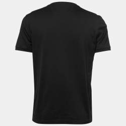 Pre Owned Fendi Black Cotton FF Patch Crew Neck Short Sleeve T-Shirt L