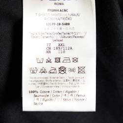 Pre Owned Fendi Black Cotton Monster Eye Detail Crewneck T-Shirt XXL