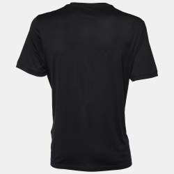 Pre Owned Fendi Black Cotton Monster Eye Detail Crewneck T-Shirt XXL