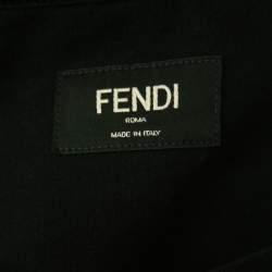 Fendi Black Cotton Logo Embroidered Crewneck T-Shirt M