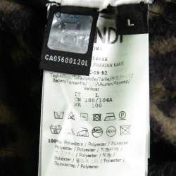 مملوكة مسبقًا Fendi Brown FF Monogram Fleece Logo Tape Trimmed Jacket L