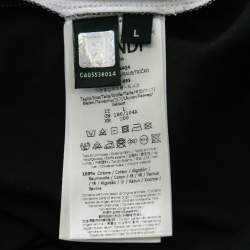 مملوكة مسبقًا Fendi Black/ White Cotton FFreedom Print Crew Neck T Shirt L