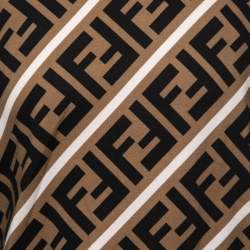 Pre Owned Fendi Brown FF Monogram Print Cotton Crewneck Sweatshirt M