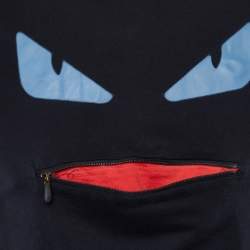 Pre Owned Fendi Black Monster Eye Patch Cotton Knit T-Shirt S