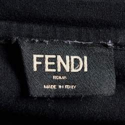 Pre Owned Fendi Black Monster Eye Patch Cotton Knit T-Shirt S