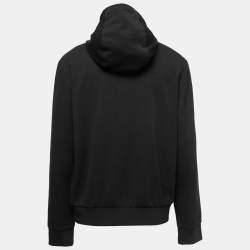 Pre Owned Fendi Black Cotton FF Mesh Paneled Zip Up Hoodie 3XL
