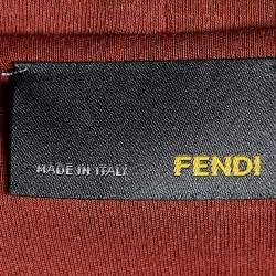 Fendi Navy Blue Color Block Cotton Crew Neck T-Shirt L