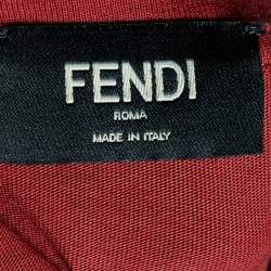 Pre Owned Fendi Red Cotton Studded Leather Bag Bugs Appliqued T-Shirt XL