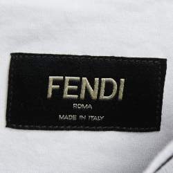 Fendi White Cotton Logo Band Collar T-Shirt XS