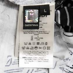 Pre Owned Fendi White Printed Cotton Crew Neck Half Sleeve T-Shirt L